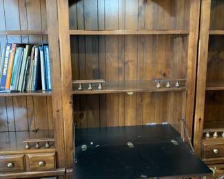 #72	Thomasville Pine  Bookcase w/2 wood Shelves & 2 drawers, & 2 doors (shelf inside) - 34x14x79	 $75.00 			
#73	Thomasville Pine  Bookcase w/1 wood Shelf & 2 drawers, & 2 doors (shelf inside) - 34x14-28x80	 $50.00 			
#74	Thomasville Pine  Bookcase w/2 wood Shelves & 2 drawers, & 2 doors (shelf inside) - 34x14x79	 $75.00 			

