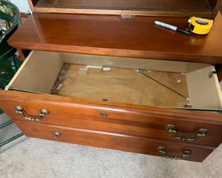 #77	Wood 2 Drawer File Cabinet (legal or letter) - (as is finish on top) - 30x22x30	 $75.00 			
