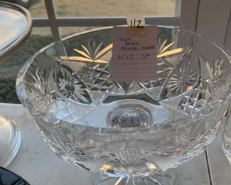 #112	Heavy Crystal Pedestal  Compote  8.5x7	 $25.00 			

