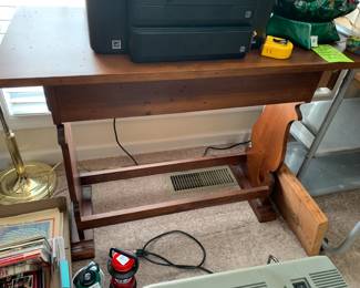 #68	Wood Hand-made Table w/2 side Drawers - 3'x18Dx29"T	 $45.00 			
