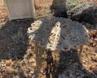 #245	painted iron round table with legs 3 feet tall 	 $30.00 			
