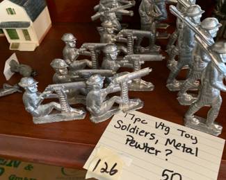 #126	77 Pc Vintage Toy soldiers (possibly pewter)	 $50.00 			
