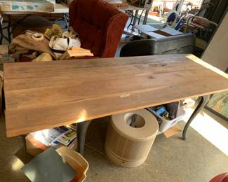 #208	Farm Table Wood w/ Metal Legs 73x29x27	 $200.00 			
