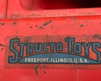 #169	Red dump truck Structo Toys 19" long	 $55.00 			
