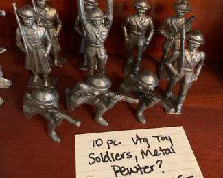 #127	10 pc Vintage Toy Soldiers - Metal Pewter Possibly	 $35.00 			
