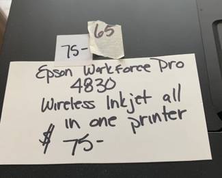 #65	Epson Workforce Pro 4830 Wireless Inkjet All - in-one printer	 $75.00 			

