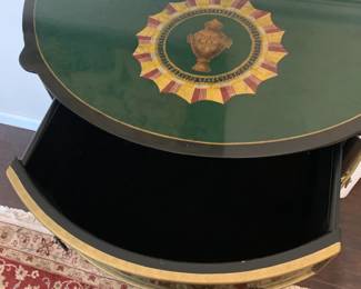 #2	green painted burgundy trim 4 drawer chest with painted top 30x16x32	 $150.00 			
