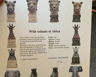 #201	Safari Chess Set - Composite Pieces	 $50.00 			

