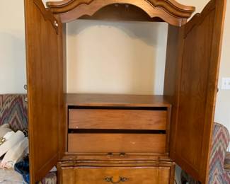 #38	Stanley Armoire (TV Cabinet) w/4 drawers & 2 doors - 37x17x77	 $75.00 			
