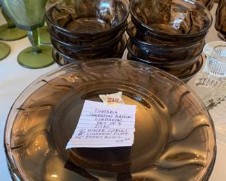 #262	Fostoria Jamestown Brown luncheon set of 8 (24 piece) 	 $65.00 			
