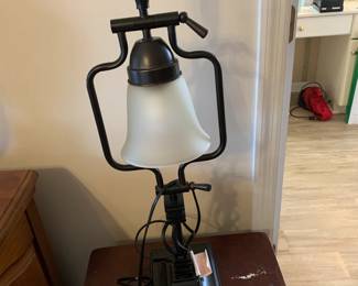 #41	Metal Lamp w/Glass shade - 27" Shade	 $45.00 			
