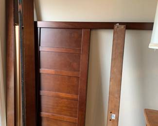 #43	Pine Wood Headboard/Footboard w/rails  (full back) Queen size Bed	 $75.00 			
