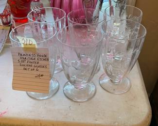 #311	Princess house Heritage etched 5.25" footed sundae glasses set of 6	 $24.00 			
