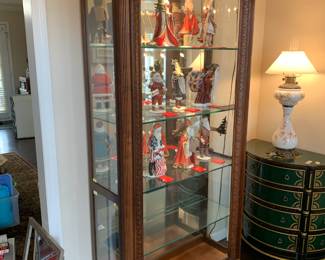 #13	Howard Miller Display Cabinet w/4 glass shelves w/side entry Doors (4)  lighted - 38x14x80 -n(as is finish)	 $175.00 			
