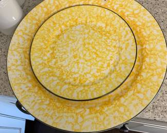 #145	Stangl 2 round yellow platter 	 $35.00 			
