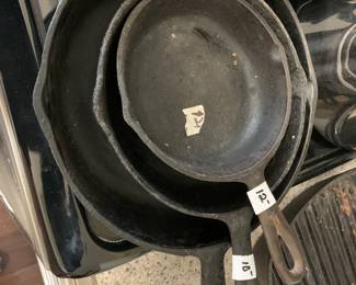 #121	Set of 3 Cast Iron Skillets	 $40.00 			
