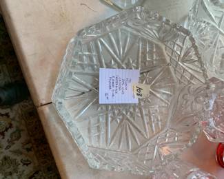 #108	Vtg. Polonia 24% Lead Crystal Centerpiece 8 Sided Star Flower	 $26.00 			
