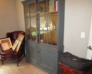 Antique early 1800's painted pine cabinet