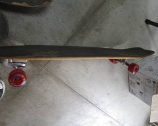 Tommy Bahama chairs 2 skate boards 1 long board