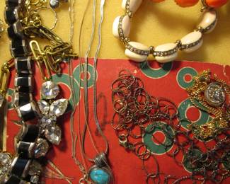 Loads of jewelry including sterling, turquoise, rhinestones and bagged lots