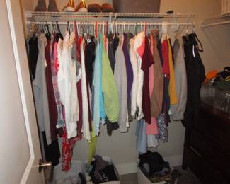 Several closets FULL of vintage and current ladies clothing