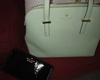 Several designer handbags including Kate Spade