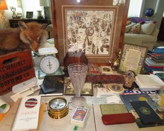 Taxidermy fox, Bev Doolittle, White House ephemera and other collectibles not sold to the public from White House, Pens, Iroquois souvenir bag from 1910 and more