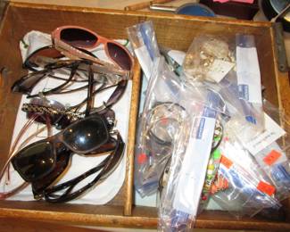 Designer sunglasses and bagged lots