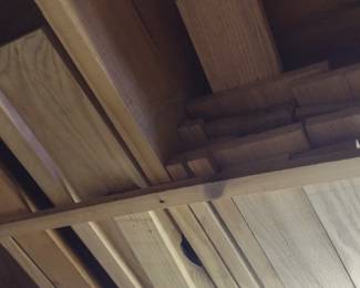 Oak Wood in Rafters in Basement.