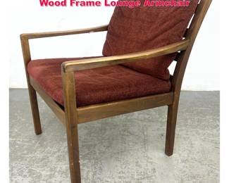 Lot 360 Vintage Mid Century Modern Walnut Wood Frame Lounge Armchair 
