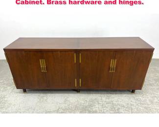 Lot 442 Baker 4 Door Credenza Sideboard Cabinet. Brass hardware and hinges. 