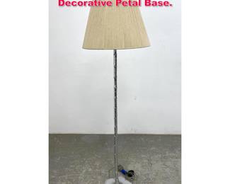 Lot 245 Bamboo style chrome floor lamp. Decorative Petal Base. 
