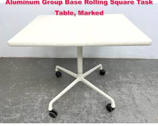 Lot 285 Charles Eames for Herman Miller Aluminum Group Base Rolling Square Task Table, Marked