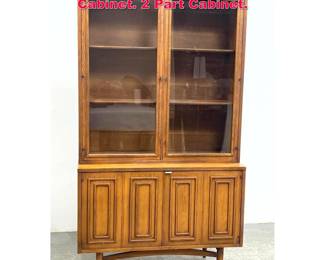 Lot 266 Broyhill Sculptra China Display Cabinet. 2 Part Cabinet. 