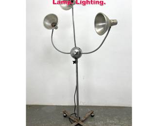 Lot 580 Three Goose Arm Industrial Floor Lamp. Lighting. 