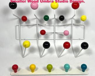 Lot 100 2Pc Coat Rack. Eames Style and Smaller Wood Umbra Studio Design. 