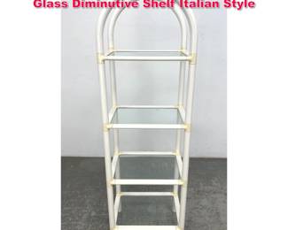 Lot 216 Vintage Arch Top White Plastic and Glass Diminutive Shelf Italian Style