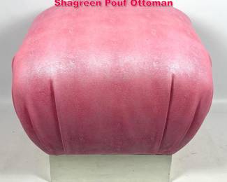 Lot 247 Karl Springer Style Faux Pink Shagreen Pouf Ottoman