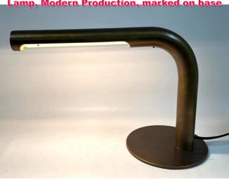 Lot 425 Robert Sonneman Bronze Tube Desk Lamp, Modern Production, marked on base