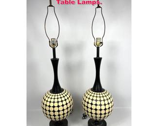 Lot 568 Pair Mid Century Modern Plaster Table Lamps.