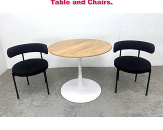 Lot 410 3pcs Contemporary Modern Cafe Table and Chairs. 