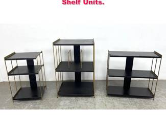 Lot 373 3pcs Mid Century Modern Metal Shelf Units. 