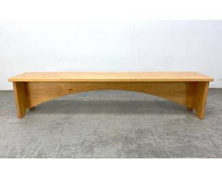 Lot 366 Wood Bench. Arched Frame Base