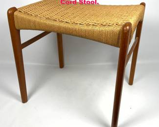 Lot 76 Arne HovmandOlsen Teak and Paper Cord Stool. 