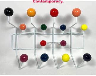Lot 98 Eames Style Wall Hanging Coat Rack. Contemporary.