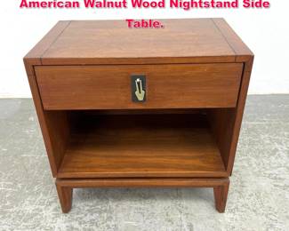 Lot 230 Vintage Mid Century Modern American Walnut Wood Nightstand Side Table. 