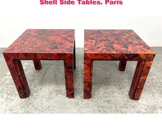 Lot 135 Pair RandY Augousti Paris Red Pen Shell Side Tables. Paris