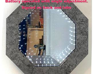 Lot 346 Douglas Durkee 2011 Infinity mirror. Battery operated with angle adjustment. Signed on back and labe