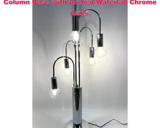 Lot 464 Chrome Table Lamp. Chrome Column Base with Arched Waterfall Chrome Arms. 