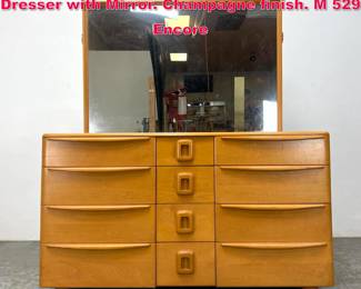 Lot 461 Heywood Wakefield Low Chest Dresser with Mirror. Champagne finish. M 529 Encore